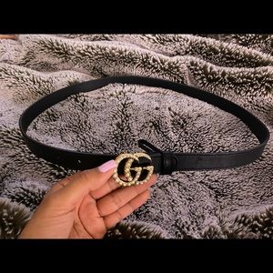 Gucci pearly GG leather belt
